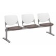 KFI KOOL Polyurethane 3 Seats Reception Bench in White/Brownstone
