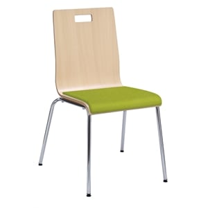 KFI JIVE Series Cafe Chair - Avocado Fabric Seat - Natural Back