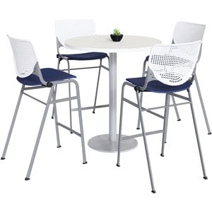 KFI 36&quot Round Bistro Table - White Top - Kool Barstools - White/Navy