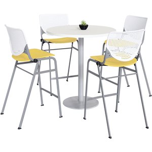 KFI 36&quot Round Bistro Table - White Top - Kool Barstools - White/Yellow