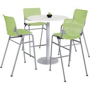 KFI 36&quot Round Bistro Table - White Top - Kool Barstools - Lime Green