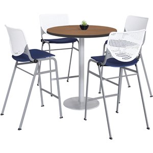 KFI 42&quot Round Bistro Table - Cherry Top - Kool Barstools - White/Navy