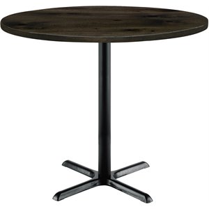 KFI Urban Loft 42&quot Round Bistro Table - Barnwood Finish - Black X Base