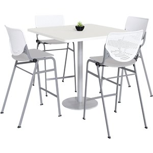 KFI 36&quot Square Bistro Table - White Top - Kool Barstools - White/Grey