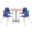 Olio Designs Round 36in Lola Dining Set - Maple Table - Navy Chairs