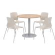Olio Designs Round 36in Lola Dining Set - Maple Table - Moonbeam Chairs