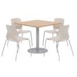 Olio Designs Square 36in Lola Dining Set - Maple Table - Moonbeam Chairs