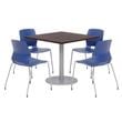 Olio Designs Square 36in Lola Dining Set - Espresso Table - Navy Chairs