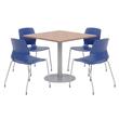 Olio Designs Square 36in Lola Dining Set - Cherry Table - Navy Chairs