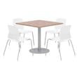 Olio Designs Square 36in Lola Dining Set - Cherry Table - White Chairs