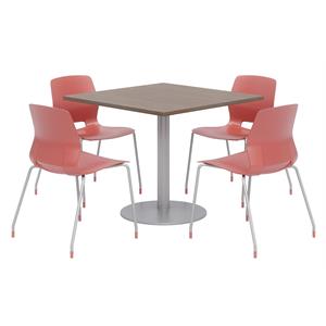 Olio Designs Maple Round 42in Lola Dining Set - Navy Caster Chairs