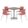 Olio Designs Maple Round 42in Lola Dining Set - Navy Caster Chairs