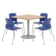 Olio Designs Square 42in Lola Dining Set - Maple Table - Navy Chairs