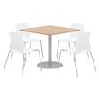 Olio Designs Square 42in Lola Dining Set - Maple Table - White Chairs