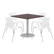 Olio Designs Square 42in Lola Dining Set - Espresso Table - White Chairs
