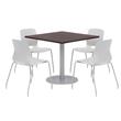 Olio Designs Square 42in Lola Dining Set - Espresso Table - Gray Chairs