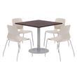 Olio Designs Square 42in Lola Dining Set - Espresso Table - Moon Chairs