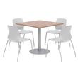 Olio Designs Square 42in Lola Dining Set - Cherry Table - Gray Chairs