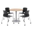 Olio Designs Maple Round 36in Lola Dining Set - Black Caster Chairs