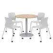 Olio Designs Maple Round 36in Lola Dining Set - Gray Caster Chairs