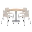 Olio Designs Maple Round 36in Lola Dining Set - Moonbeam Caster Chairs