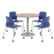 Olio Designs Cherry Round 36in Lola Dining Set - Navy Caster Chairs