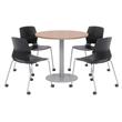 Olio Designs Cherry Round 36in Lola Dining Set - Black Caster Chairs