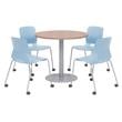 Olio Designs Cherry Round 36in Lola Dining Set - Blue Caster Chairs