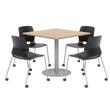 Olio Designs Maple Square 36in Lola Dining Set - Black Caster Chairs