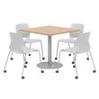 Olio Designs Maple Square 36in Lola Dining Set - Gray Caster Chairs