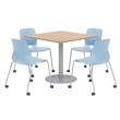 Olio Designs Maple Square 36in Lola Dining Set - Sky Blue Caster Chairs
