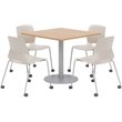 Olio Designs Maple Square 36in Lola Dining Set - Moonbeam Caster Chairs