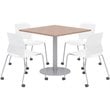 Olio Designs Cherry Square 36in Lola Dining Set - White Caster Chairs