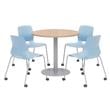 Olio Designs Maple Round 42in Lola Dining Set - Sky Blue Caster Chairs