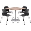 Olio Designs Cherry Square 36in Lola Dining Set - Black Caster Chairs