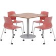 Olio Designs Cherry Square 36in Lola Dining Set - Coral Caster Chairs