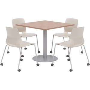 Olio Designs Cherry Square 36in Lola Dining Set - Moon Caster Chairs