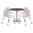 Olio Designs Espresso Round 42in Lola Dining Set - Moon Caster Chairs