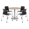 Olio Designs Cherry Round 42in Lola Dining Set - Black Caster Chairs