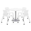 Olio Designs White Square 36in Lola Dining Set -  White Caster Chairs