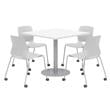 Olio Designs White Square 36in Lola Dining Set - Gray Caster Chairs