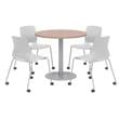 Olio Designs Cherry Round 42in Lola Dining Set - Gray Caster Chairs