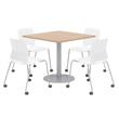 Olio Designs Maple Square 42in Lola Dining Set - White Caster Chairs