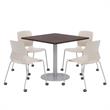 Olio Designs Espresso Square 42in Lola Dining Set - Moon Caster Chairs