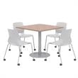 Olio Designs Cherry Square 42in Lola Dining Set - Gray Caster Chairs