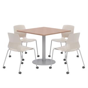 Olio Designs Cherry Square 42in Lola Dining Set - Moon Caster Chairs