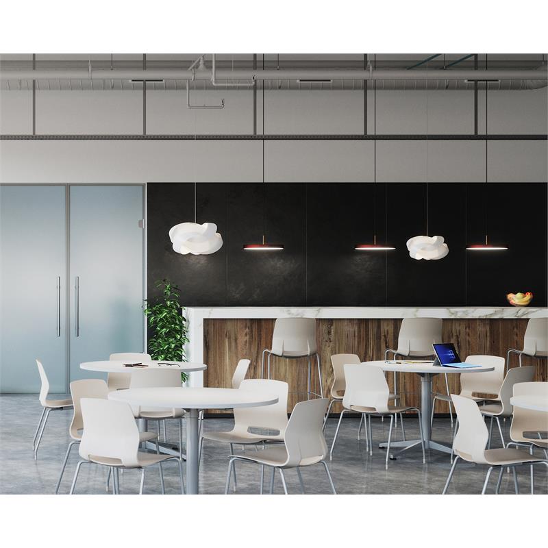 Olio Designs White Square 42in Lola Dining Set -  White Caster Chairs