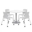 Olio Designs White Square 42in Lola Dining Set -  Gray Caster Chairs