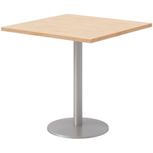30&quot Square Pedestal Table - Maple Top - Silver Base