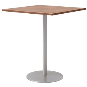 36&quot Square Pedestal Table - Cherry Top - Silver Base - Bistro Height